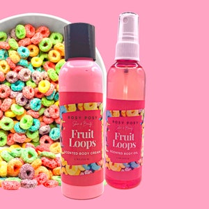 Fruit Loops Body Bundle- 4 oz. Fruit Loops Body Cream & 4 oz. Fruit Loops Scented Body Oil, Fruit Loops, ,, Easter gifts