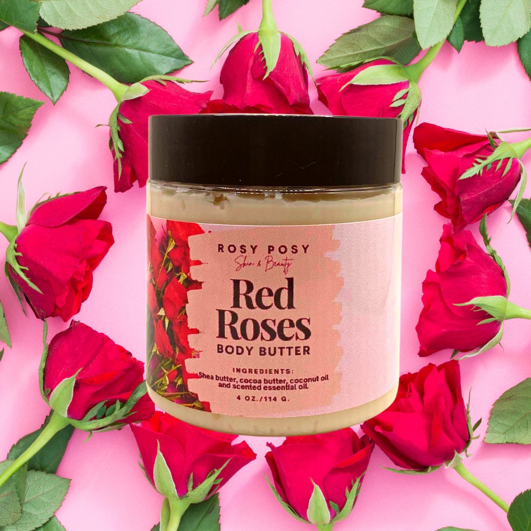 4 Oz. Red Roses Whipped Body Butter, Rose Scented, Roses Body Lotion ...