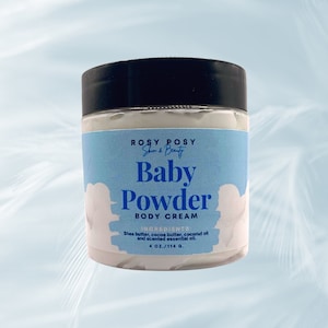 Baby Powder Body Cream 4 oz., Baby Powder scented cream, baby powder, baby powder scent