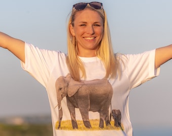 Wild elephant mother and Calf t-shirt