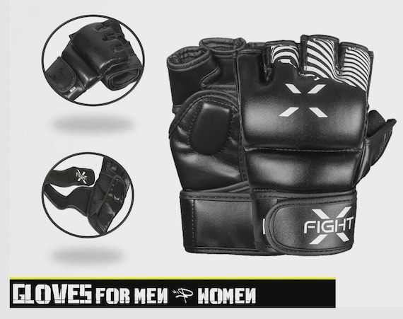 FightX MMA Gloves: Fingerless Leather Kickboxing Gloves