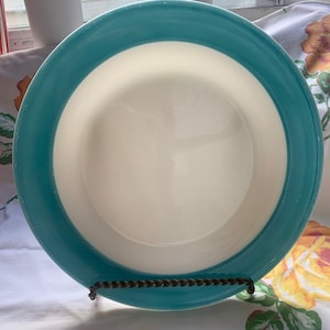 Aqua Blue and Lime Green Vintage Pyrex Dinner and Salad Plates