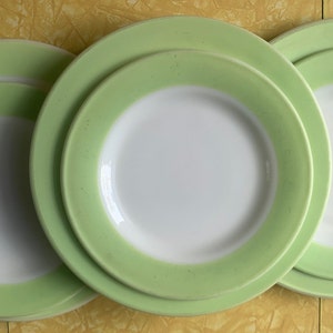 Aqua Blue and Lime Green Vintage Pyrex Salad Plates