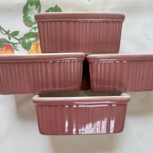 H.F. Coors -- 4 vintage rosa ramekin minilimpor tillverkade i Inglewood, Kalifornien
