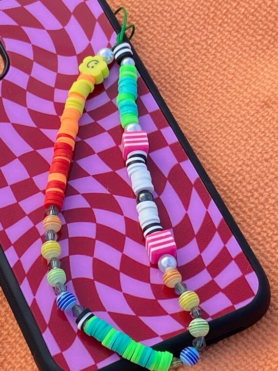 Colorful Beaded Phone Chain Mobile Lanyard Etsy