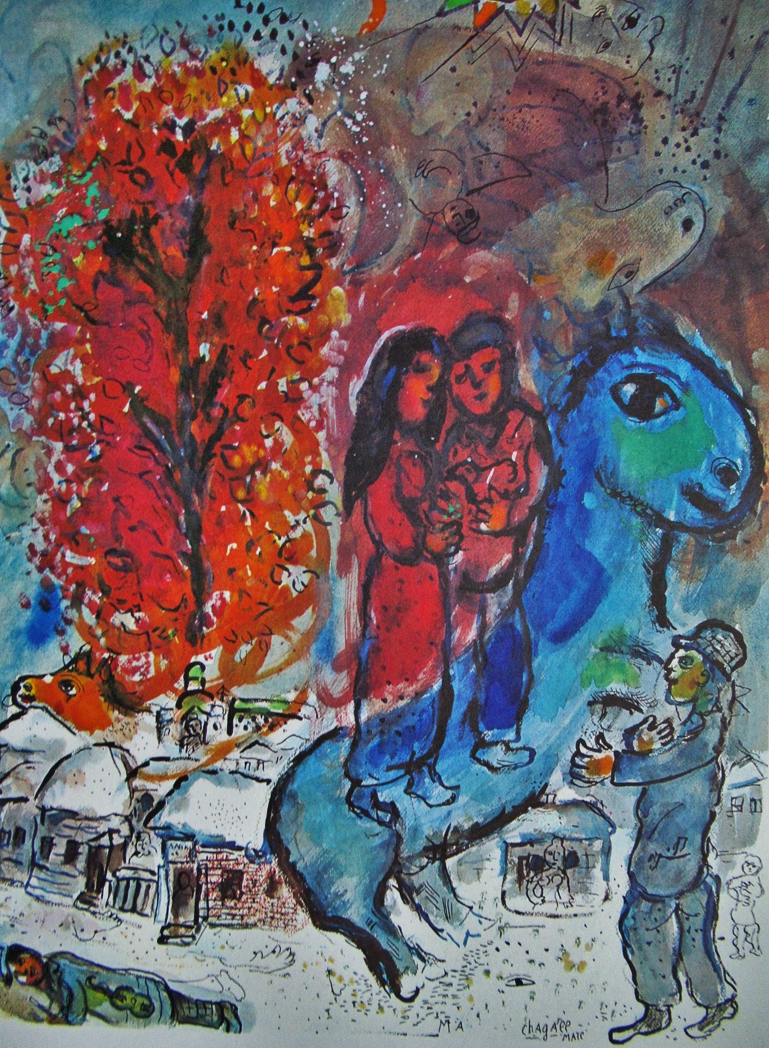 Kunstreiterin auf rotem Pferd by Marc Chagall on artnet