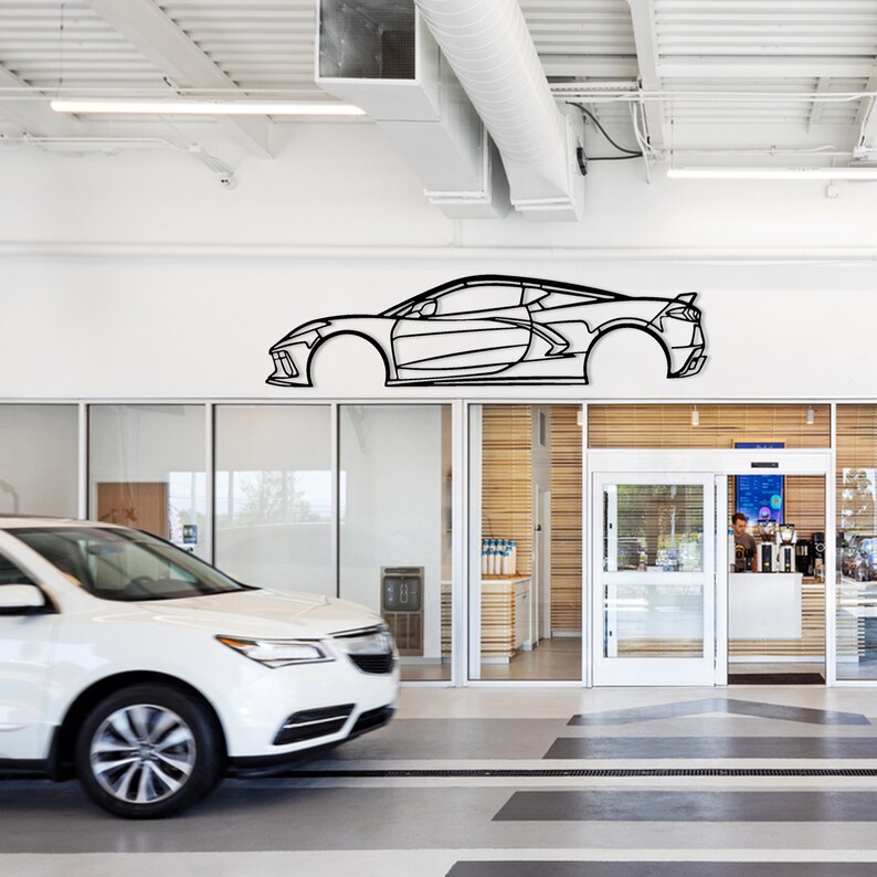 C8 Metal Wall Art C8 Silhouette Corvette Garage C8 Wall Etsy