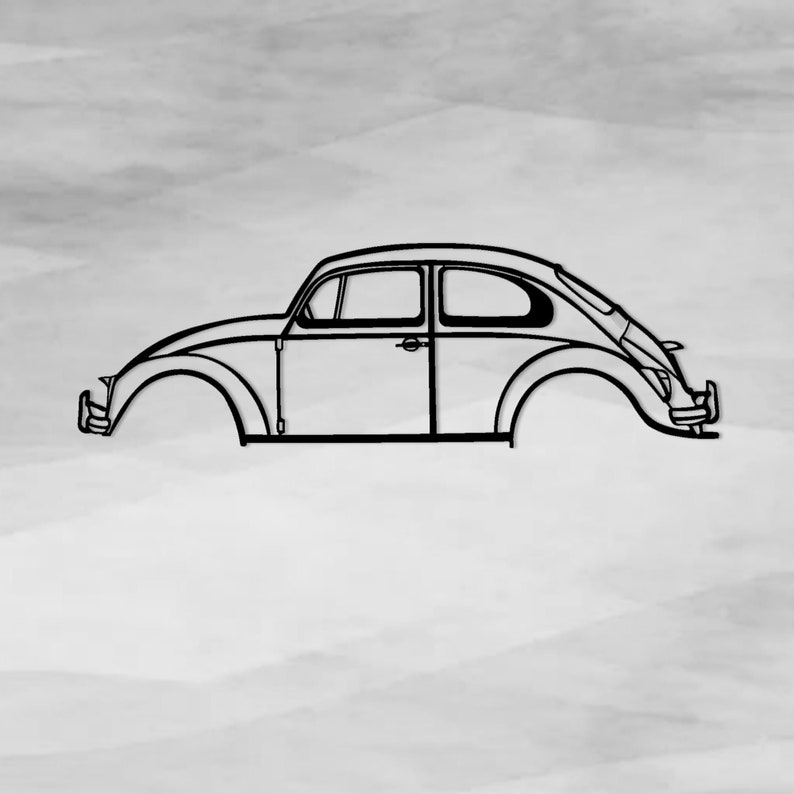 VW Beetle Metal Wall Art Car Silhouette Wall Decor Garage Etsy