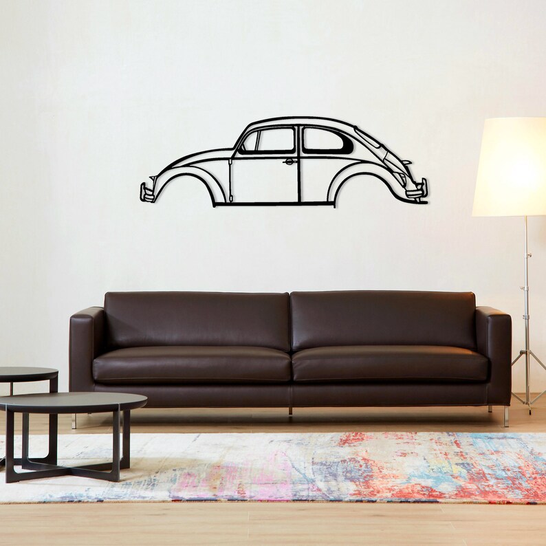 VW Beetle Metal Wall Art Car Silhouette Wall Decor Garage Etsy