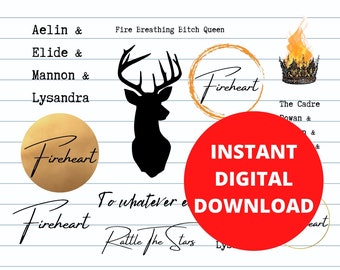 Throne of Glass Stickers/ SJM/ Bookish/ Instant Digital Download
