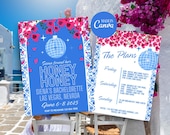 Editable Mamma Mia Bachelorette Party Invitation & Itinerary | Editable Canva Template | Bride's Last Disco Bachelorette | ABBA Mamma Mia