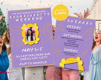 Friends Bachelorette Invitation | Printable Template | Instant Download | FRIENDS Bachelorette Party Invite | FRIENDS Theme Bachelorette