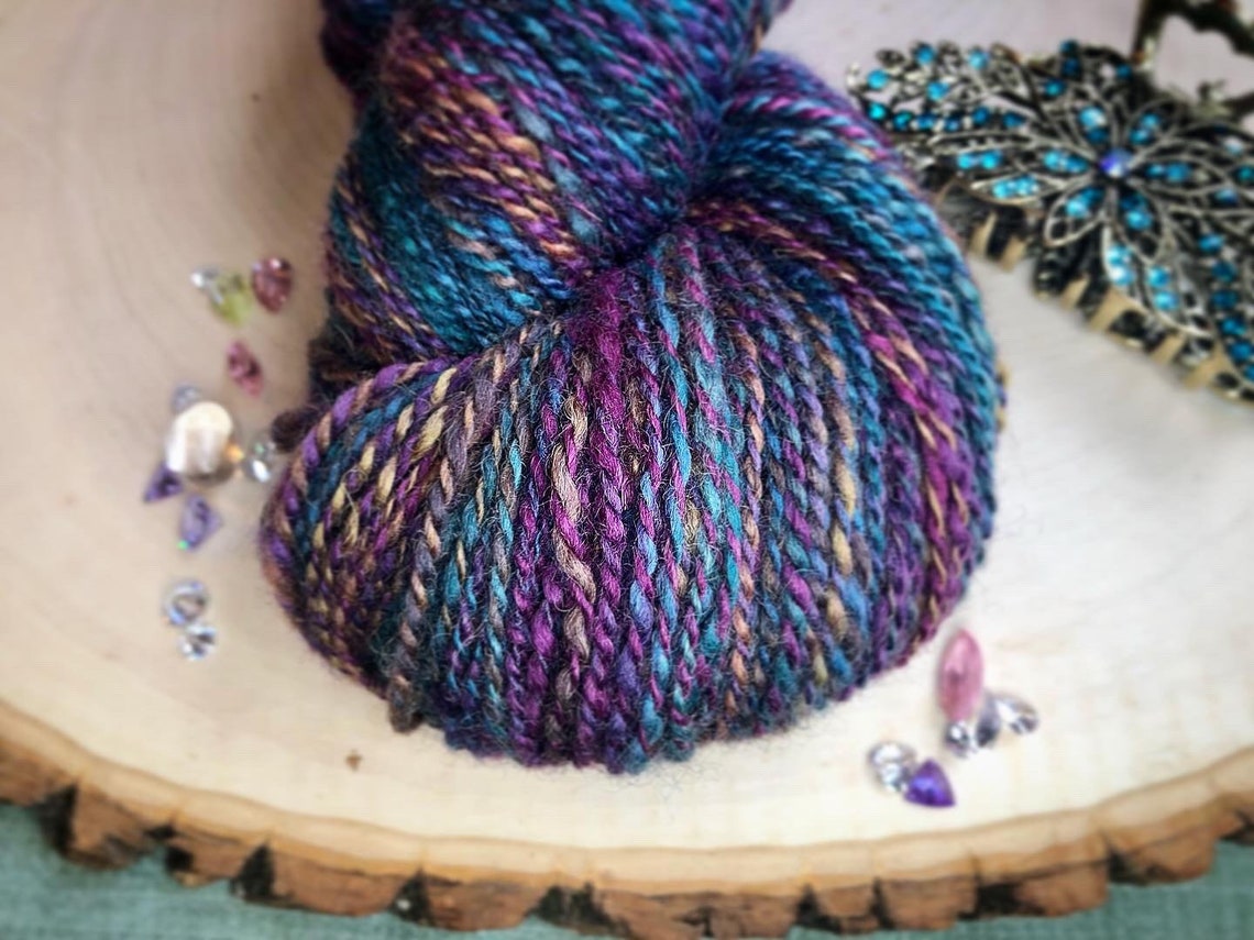 Jewel tones handspun yarn 100 BFL Etsy