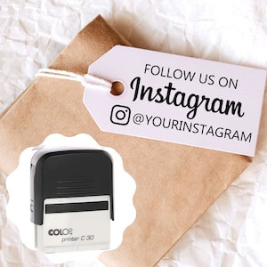 Branding instagram stamp - custom instagram handle stamp for business or personal - custom rubber stamp