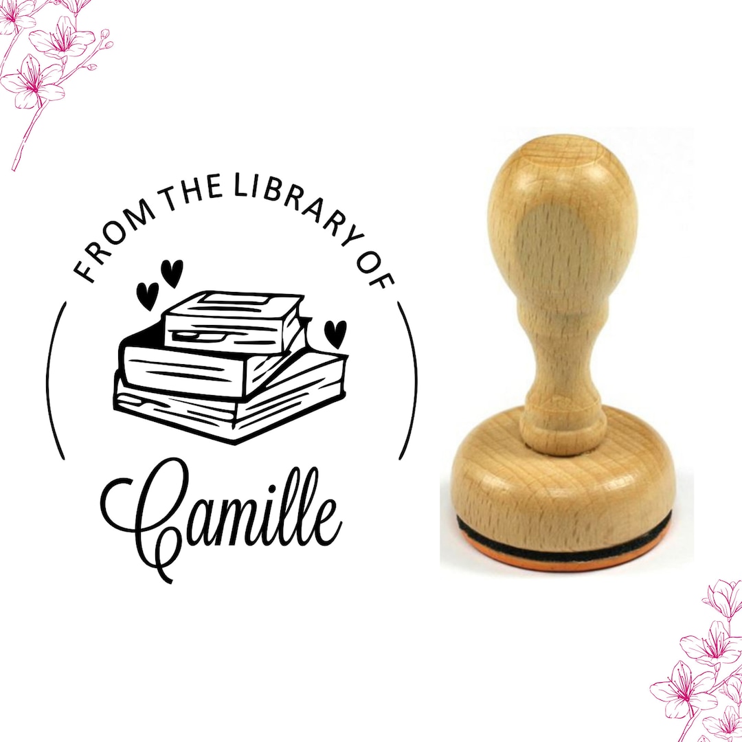 LIBRARY STAMP BOOK Stamp Custom Library Stamp Library of Etsy