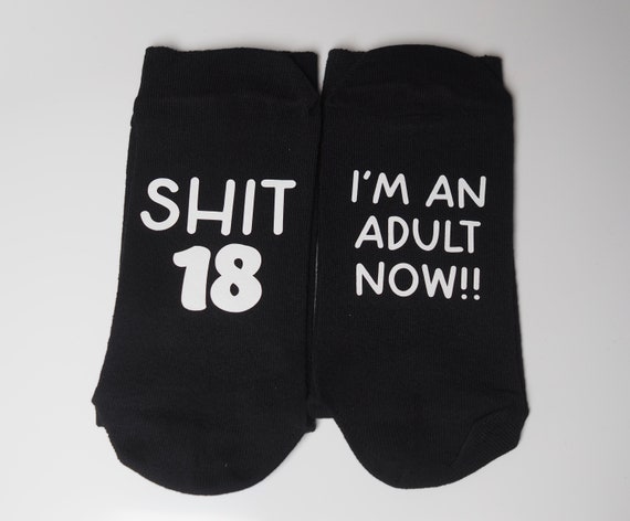 Shit 18 socks/ Novelty 18th birthday socks/ 18th birthday gift/ Son’s 18th birthday gift/ Daughter’s 18th birthday gift