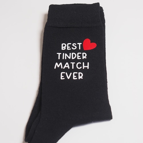 Best Tinder Match Ever/ Boyfriend socks/ Novelty socks/Valentines gift/Valentines socks