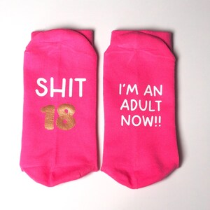 Shit 18 socks/ Novelty 18th birthday socks/ 18th birthday gift/ Son’s 18th birthday gift/ Daughter’s 18th birthday gift image 2