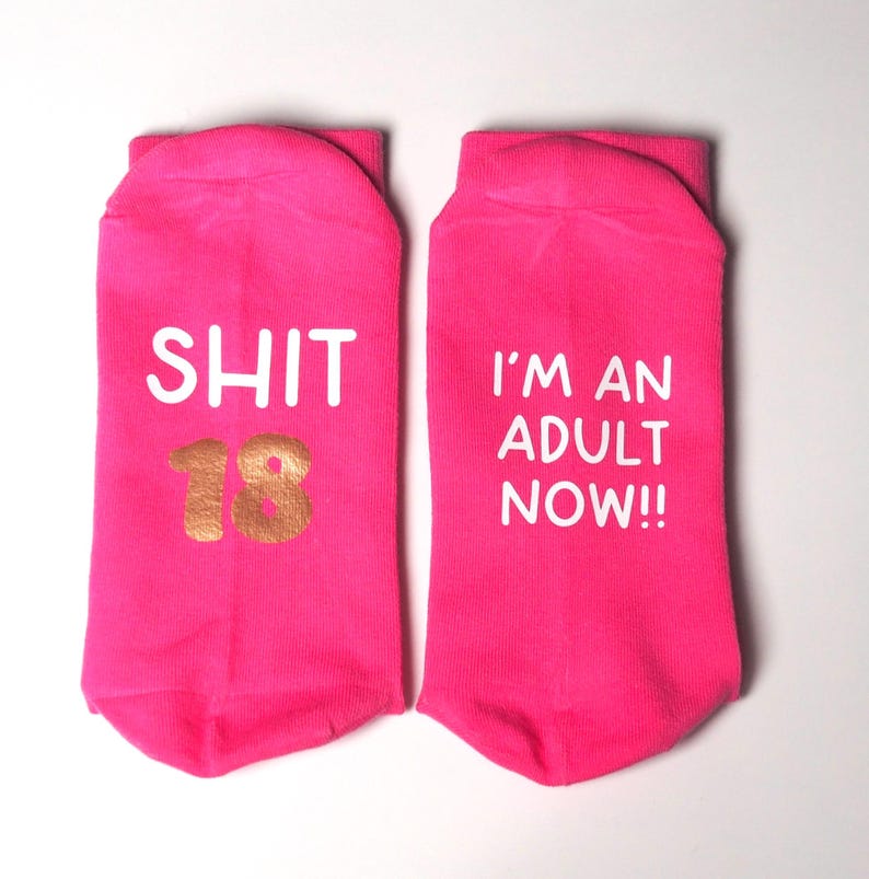 Shit 18 socks/ Novelty 18th birthday socks/ 18th birthday gift/ Son’s 18th birthday gift/ Daughter’s 18th birthday gift image 2