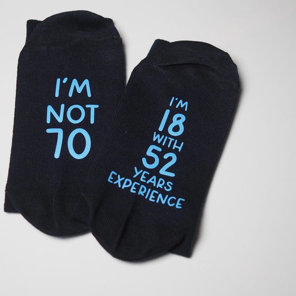 70th birthday socks/ 70th birthday gift/ novelty 70th socks/ 70th socks for Mum/ 70th Socks for Dad/ 70th socks for Grandad/  Birthday Gift