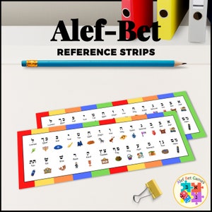 Hebrew Alef-Bet Bookmark Reference Strips