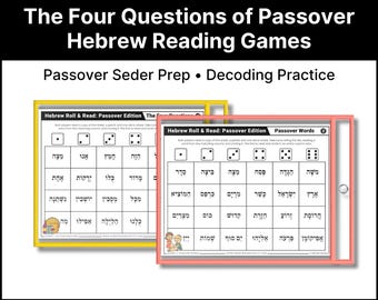 Hebrew Games for Passover Seder Prep