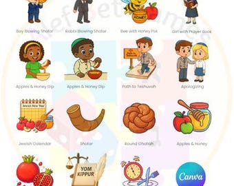Rosh Hashanah & Yom Kippur Clipart Collection in Color