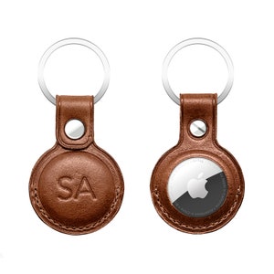Premium Leather Case for Apple AirTag with Keyring