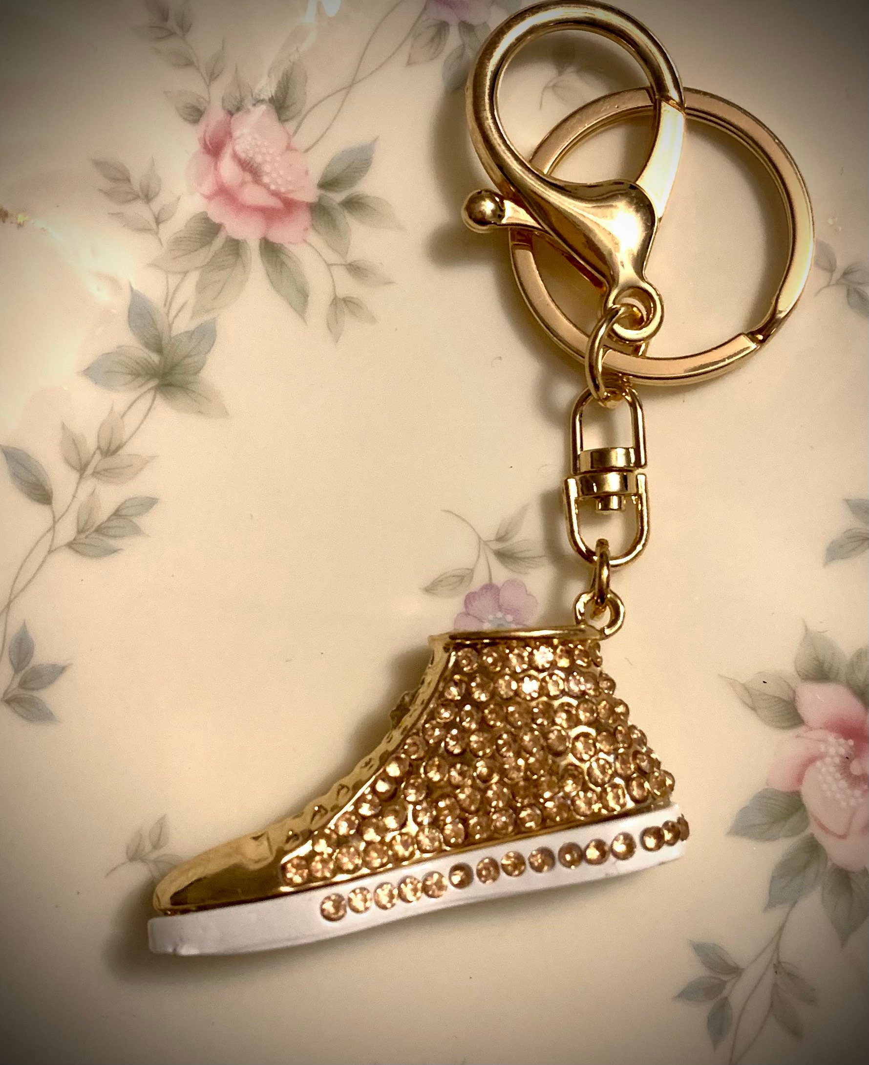 HeartChakraAccents Gold Sneaker and Silver Tassel Keychains