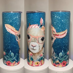 Cute Goat Tumbler - 15oz 20oz 30oz - Custom Name - Insulated