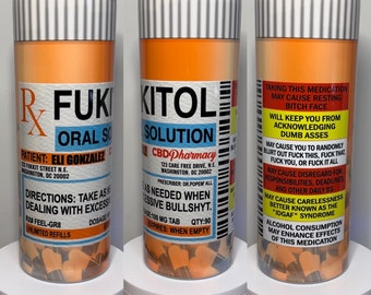 Fukitol Tumbler - 20oz 30oz - Custom Patient Name - Funny - Insulated