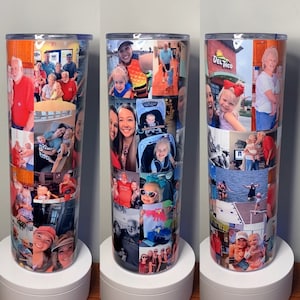 Collage Tumbler - 20oz 30oz 40oz - Pictures - Customize - Insulated