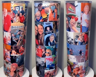 Collage Tumbler - 20oz 30oz - Pictures - Customize - Insulated