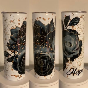 Gothic Rose Tumbler - 20oz 30oz - Flowers - Insulated