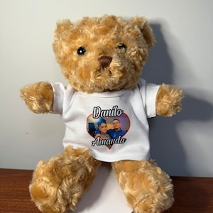 Custom Teddy Bear, Personalized Teddy Bear, Teddy Bear, Teddy Bear with T-Shirt (12" x 9")- ADD PICTURE- TEXT