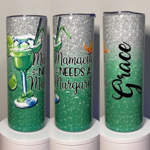 Mamacita Needs A Margarita  Tumbler - 20oz 30oz - Custom Name- Insulated