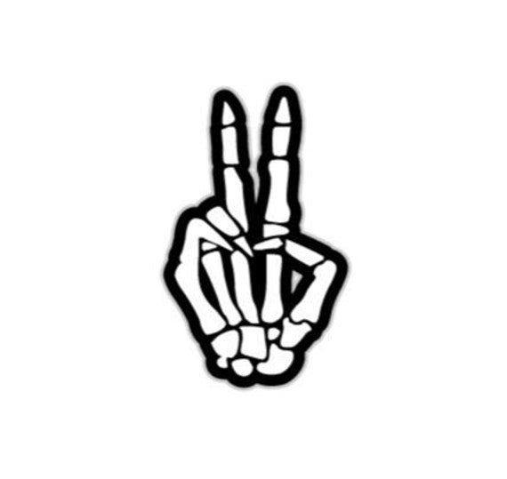 Skeleton Peace Sign Sticker Magnet | Etsy
