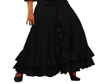 Black Flamenco Skirt with Ruffles Solea 01