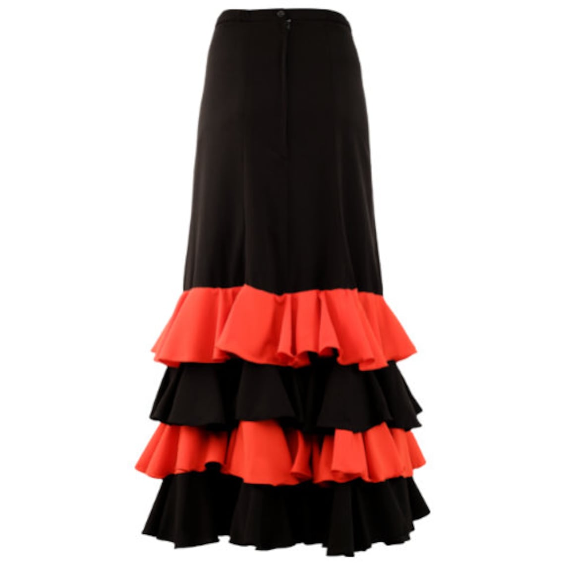 Black and Red Flamenco Skirt with Four Layers of Ruffles Etsy