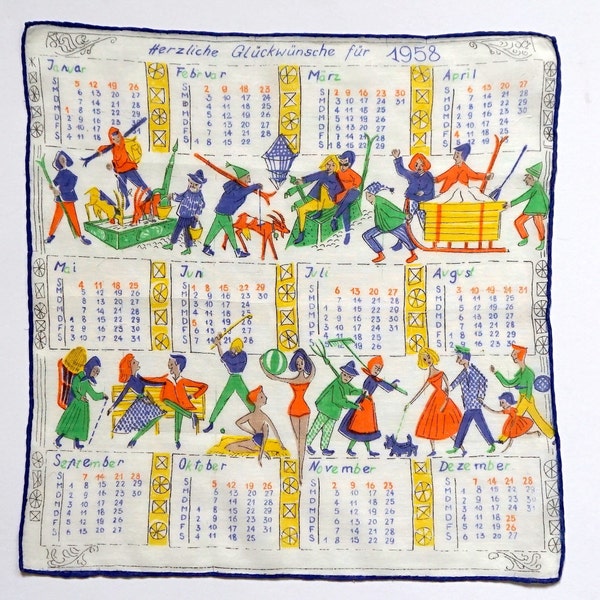 1958 Calendar - Etsy