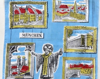 Vintage Souvenir Taschentücher aus München aus den 60er Jahren