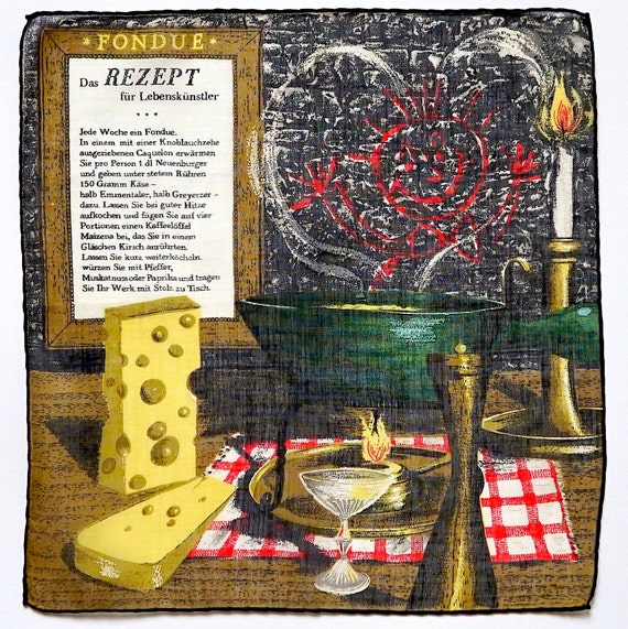 60s handkerchief with fondue recipe