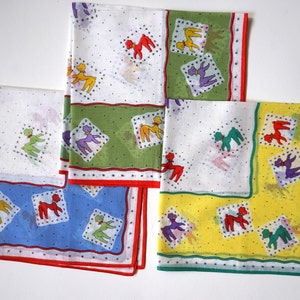colorful poodle handkerchief NOS - various colors