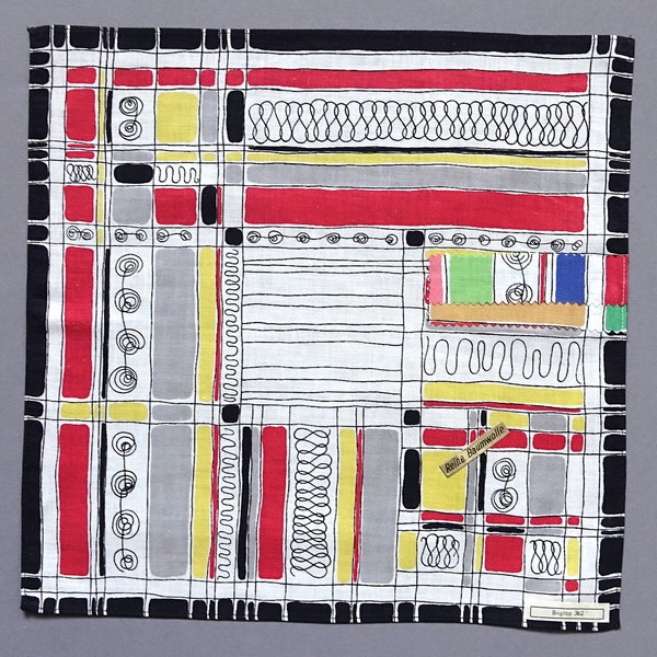 50er Jahre Taschentuch abstrakte Muster  - unbenutzt mit original Etiketten