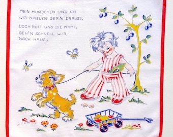 60s children's handkerchiefs with different motifs to choose from