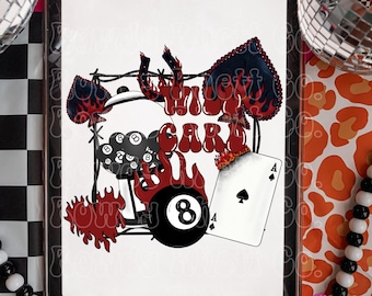 TYLKO PROJEKT CYFROWY | Wild Card Collage png | Western collage png | Western vibes png | 8 Ball western png | Spade flames png