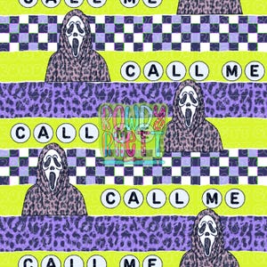 DIGITAL DESIGN ONLY | halloween movie seamless file | scary movie file | call me seamless file | horror movie file | leopard seamless file