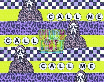 DIGITAL DESIGN ONLY | halloween movie seamless file | scary movie file | call me seamless file | horror movie file | leopard seamless file
