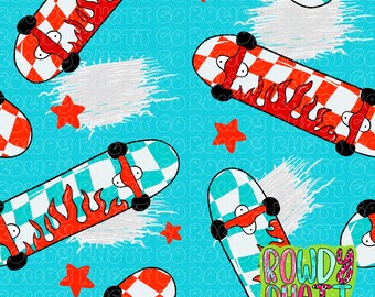 DIGITAL DESIGN ONLY | Fourth Of July seamless file | Skater boy seamless file | Skater Fourth of July vibes seamless | Patriotic seamless