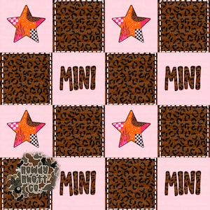 Archivo sin costuras para mini niña / Archivo sin costuras para niña de mamá / Diseño de patchwork / Archivo sin costuras para patchwork en caja / Archivo de leopardo occidental